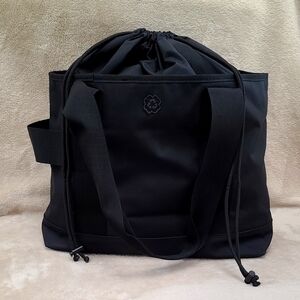 Ganni black top cinch tote